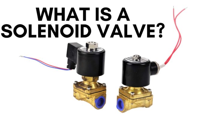 What is a solenoid valve - blog header text and 2 brass Atlantic Electric Solenoid Valves
